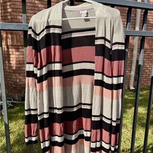 Striped Women's Sweater - Black, Pink, Gray